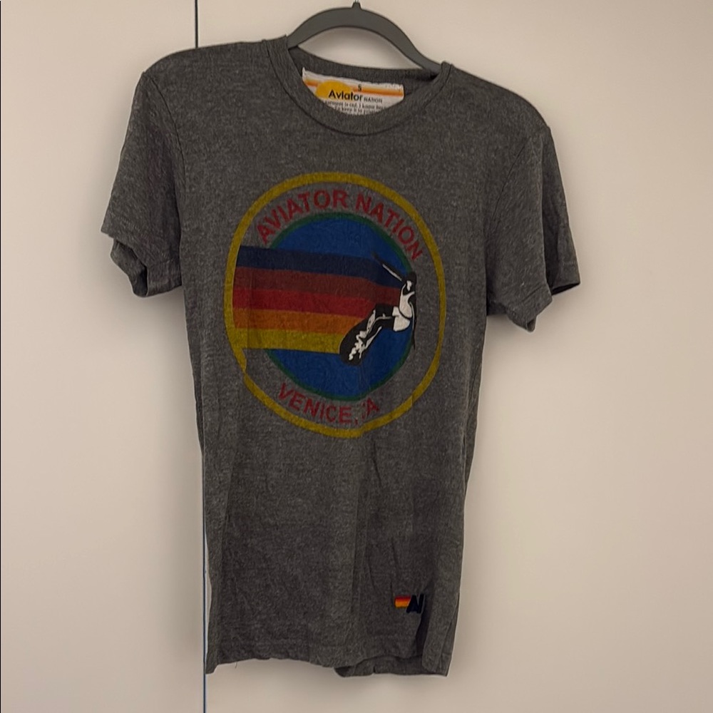 Aviator Nation Gray Graphic T-Shirt